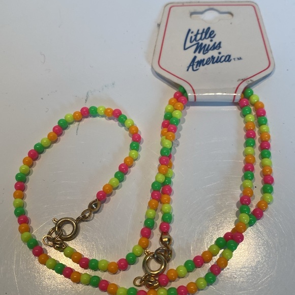 NWT & Vintage 1990s Little Miss America Necklace & Bracelet Set - Picture 3 of 3